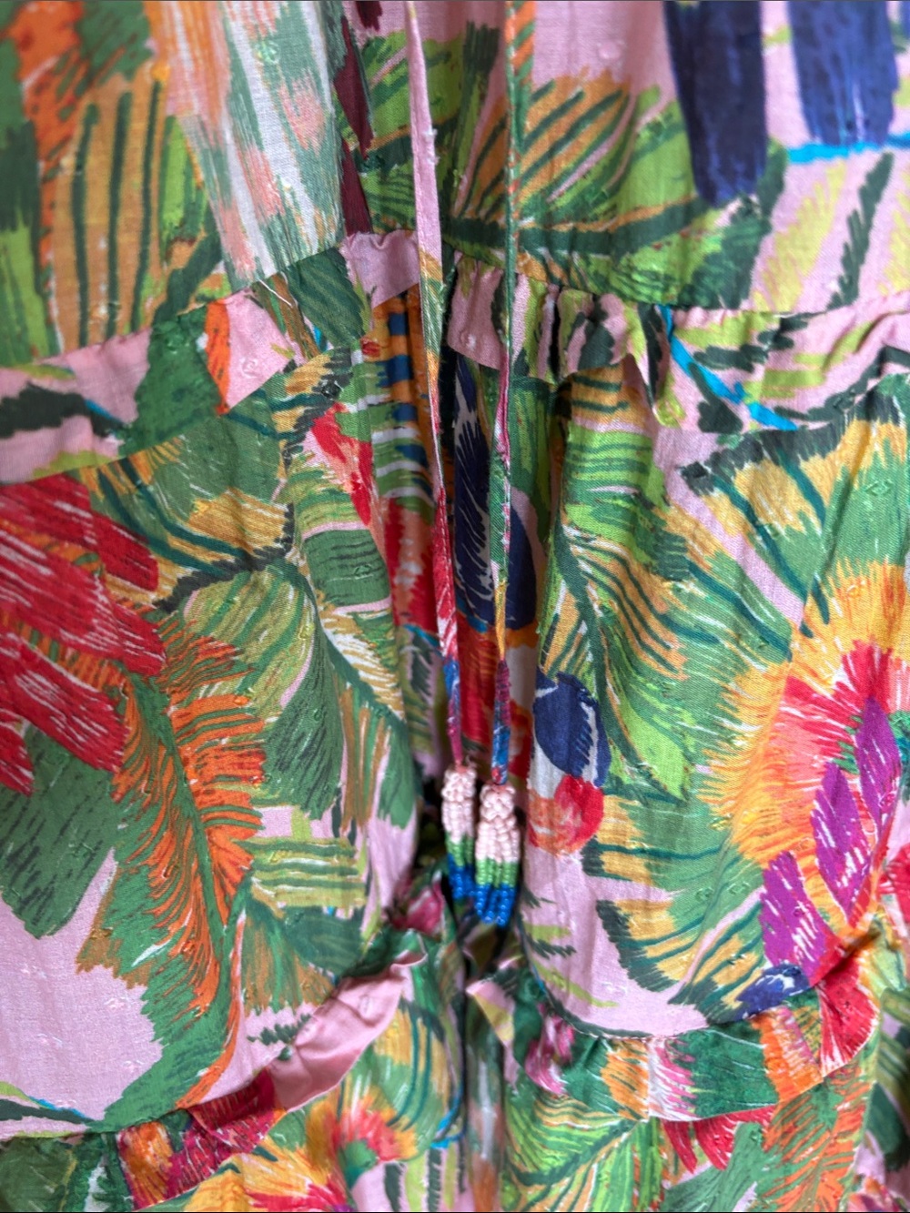 FARM Rio Macaw Leaves Tropical Tiered Maxi Dress - Picture 9 of 11